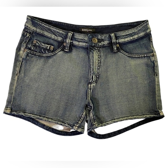Suko Jeans Low Rise Denim Shorts  Dark Wash Ladies 10 - Picture 1 of 9
